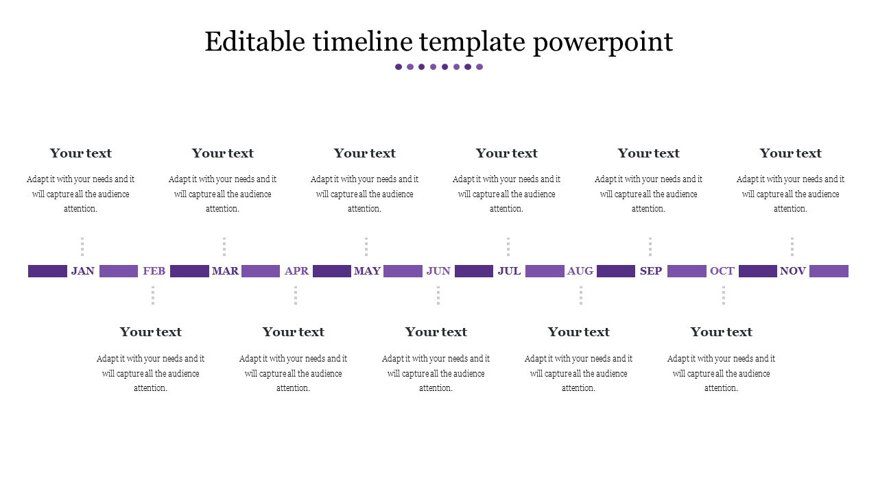Free - Editable Timeline Template PowerPoint  Presentation